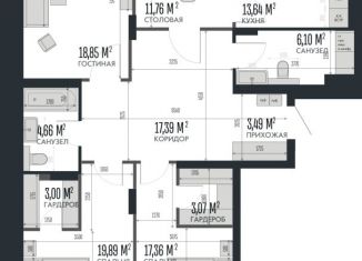 4-комнатная квартира на продажу, 121.97 м2, Алтайский край, ЖК Опера Резиденс, БС3