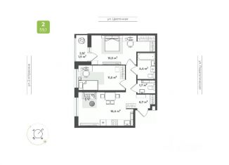 Продам 2-ком. квартиру, 57.7 м2, Тверь