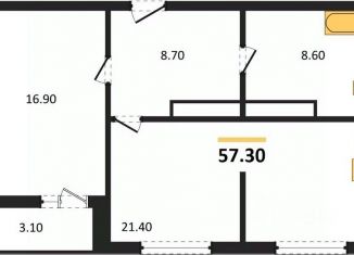 Продажа 1-ком. квартиры, 57.3 м2, Воронеж, улица Пескова, 8