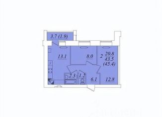 Продажа двухкомнатной квартиры, 45.4 м2, Вологодская область