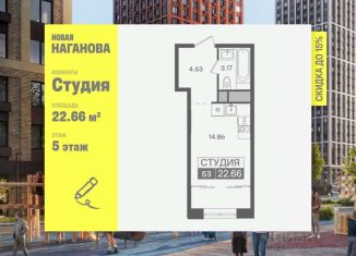 Продаю квартиру студию, 22.66 м2, Ульяновская область
