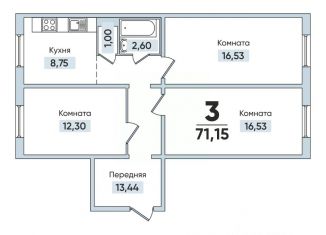 Продам 3-ком. квартиру, 71.15 м2, Кыштым