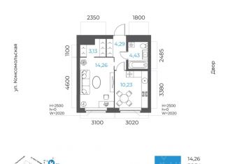 Продаю 1-комнатную квартиру, 36.34 м2, Уфа, Октябрьский район