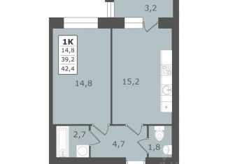 Продам 1-комнатную квартиру, 42.4 м2, Ессентуки
