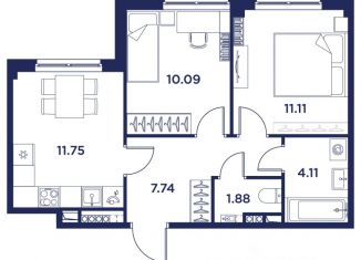 Продается 2-ком. квартира, 46.68 м2, Кронштадт