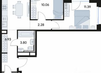 Продается двухкомнатная квартира, 49.76 м2, Мурманск, Первомайский округ
