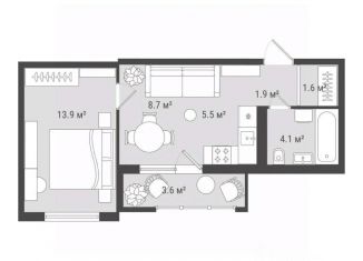 Продается однокомнатная квартира, 39.3 м2, Удмуртия, улица Е.М. Кунгурцева, 45к2