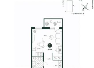 Продам квартиру студию, 37.15 м2, Тюмень, Ленинский округ