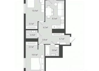 Продается 3-ком. квартира, 66.6 м2, Ижевск, Индустриальный район, улица Е.М. Кунгурцева, 45к2
