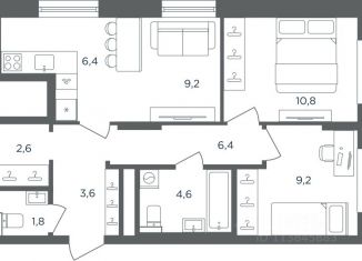 Продаю двухкомнатную квартиру, 54.6 м2, Пермь