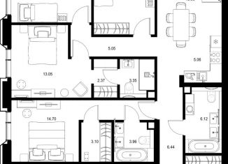 Продам 4-ком. квартиру, 106.68 м2, Москва, станция Ботанический сад
