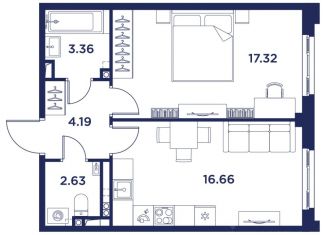 Продаю 1-ком. квартиру, 44.16 м2, Кронштадт