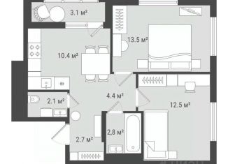 Продажа 1-ком. квартиры, 51.5 м2, Удмуртия, улица Е.М. Кунгурцева, 45к2