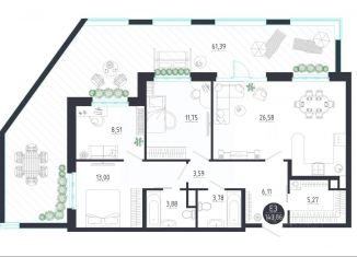 Продам 2-комнатную квартиру, 143.86 м2, Тульская область