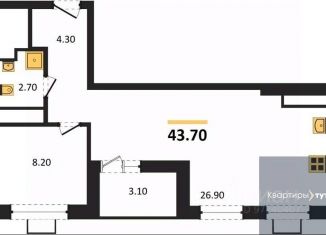 Продажа 1-комнатной квартиры, 43.7 м2, Воронеж, бульвар Содружества, 5