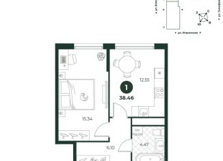 Продажа 1-ком. квартиры, 38.46 м2, Тюмень, Ленинский округ