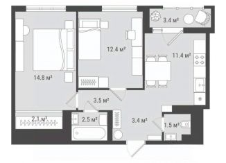 Продажа 2-ком. квартиры, 55 м2, Ижевск, Индустриальный район, улица Е.М. Кунгурцева, 45к2