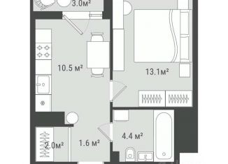 Продам 1-комнатную квартиру, 34.4 м2, Удмуртия, улица Е.М. Кунгурцева, 45к2