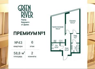 Продажа 2-ком. квартиры, 58.8 м2, Самара, метро Алабинская, Липецкая улица, 1