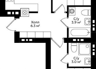 Продается двухкомнатная квартира, 81 м2, Калининградская область