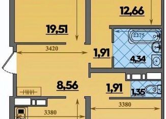 Трехкомнатная квартира на продажу, 85.28 м2, Майкоп