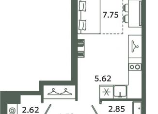 Продам квартиру студию, 23.42 м2, Ленинградская область