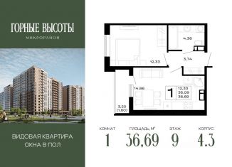 Продается 1-ком. квартира, 36.69 м2, Адыгея