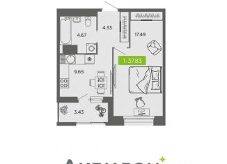 1-комнатная квартира на продажу, 37.83 м2, Архангельск, Октябрьский округ