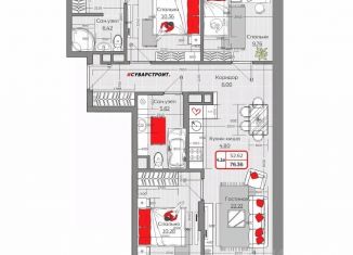 Продаю 4-ком. квартиру, 76.36 м2, Татарстан