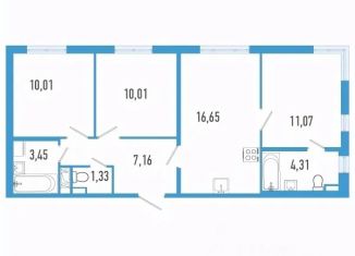Продажа 3-ком. квартиры, 63.99 м2, посёлок Шушары