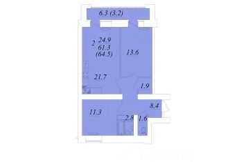 Продажа 2-ком. квартиры, 64.5 м2, Вологодская область