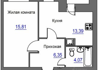 Продам 1-комнатную квартиру, 40.67 м2, Орловская область