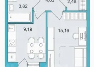 1-комнатная квартира на продажу, 36 м2, Тамбовская область