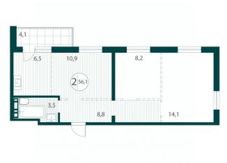 Продается двухкомнатная квартира, 56.7 м2, Иркутск, Ленинский округ