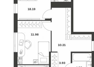 2-ком. квартира на продажу, 68.79 м2, Тульская область, Богородицкая улица, 8В