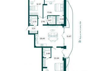 Продам 3-ком. квартиру, 105.99 м2, Республика Башкортостан