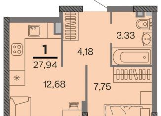 Продается квартира студия, 27.94 м2, Рязанская область