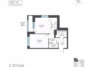 Продается 1-комнатная квартира, 48.7 м2, Пермский край