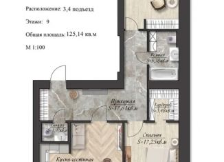 2-комнатная квартира на продажу, 126.2 м2, Омск, проспект Карла Маркса, 40