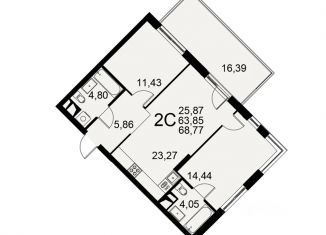 Продам 2-комнатную квартиру, 68.77 м2, Тульская область, Хлебная площадь, 8