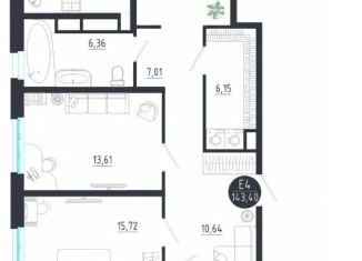 Продается 3-ком. квартира, 143.4 м2, Тульская область