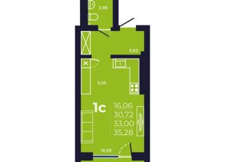 Продаю 1-ком. квартиру, 33.3 м2, Республика Башкортостан, улица Майора Доставалова, 11