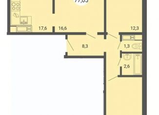 Продается 3-комнатная квартира, 77.05 м2, Челябинск, Калининский район