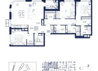 Продам 3-комнатную квартиру, 108.22 м2, Тульская область
