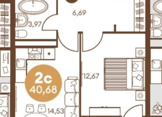 Продается однокомнатная квартира, 40.7 м2, Ростов-на-Дону, улица Текучёва, 204Б/5
