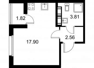 Продается квартира студия, 25.18 м2, Колпино