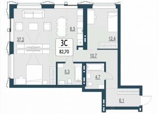 Продам трехкомнатную квартиру, 82.7 м2, Новосибирская область, проспект Димитрова, 5