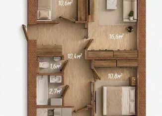 3-ком. квартира на продажу, 73.4 м2, Астрахань, улица Софьи Перовской, 66, Кировский район