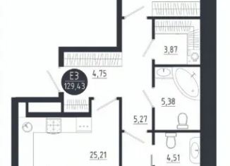 Двухкомнатная квартира на продажу, 129.43 м2, Тульская область