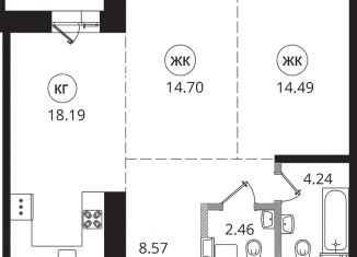 Продам 2-комнатную квартиру, 66.16 м2, Иркутск, Октябрьский округ, улица Юрия Левитанского, 16/1